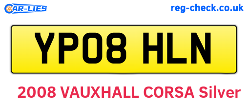 YP08HLN are the vehicle registration plates.