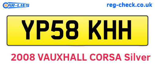 YP58KHH are the vehicle registration plates.