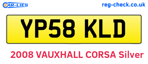YP58KLD are the vehicle registration plates.
