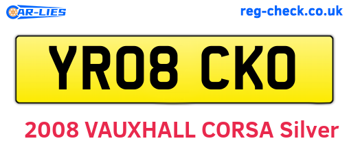 YR08CKO are the vehicle registration plates.
