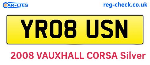 YR08USN are the vehicle registration plates.