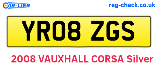 YR08ZGS are the vehicle registration plates.