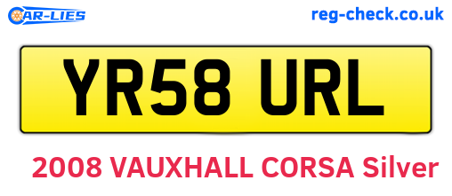 YR58URL are the vehicle registration plates.