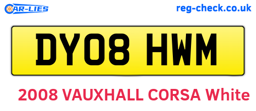 DY08HWM are the vehicle registration plates.