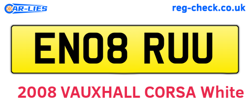 EN08RUU are the vehicle registration plates.