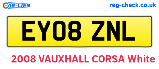EY08ZNL are the vehicle registration plates.