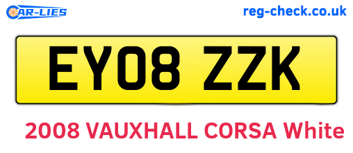 EY08ZZK are the vehicle registration plates.