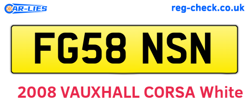 FG58NSN are the vehicle registration plates.