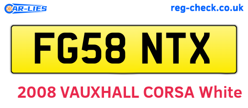 FG58NTX are the vehicle registration plates.