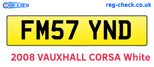 FM57YND are the vehicle registration plates.