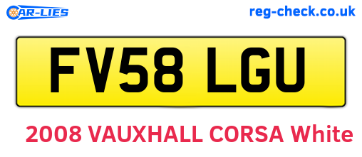 FV58LGU are the vehicle registration plates.