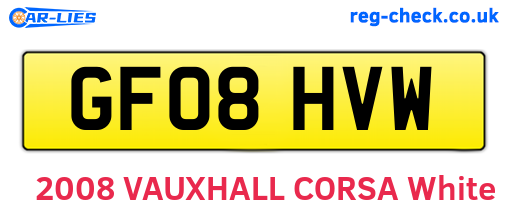 GF08HVW are the vehicle registration plates.