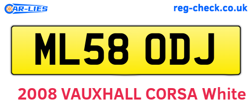 ML58ODJ are the vehicle registration plates.