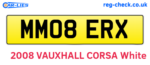 MM08ERX are the vehicle registration plates.