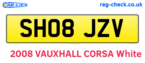 SH08JZV are the vehicle registration plates.