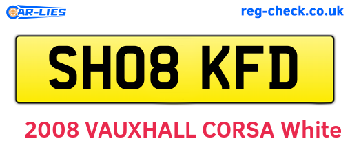 SH08KFD are the vehicle registration plates.