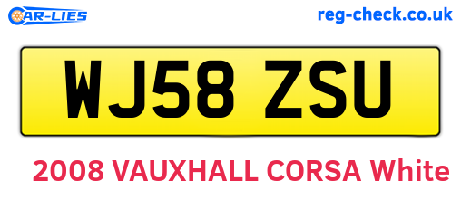 WJ58ZSU are the vehicle registration plates.