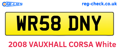 WR58DNY are the vehicle registration plates.