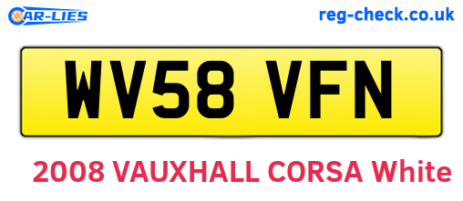 WV58VFN are the vehicle registration plates.