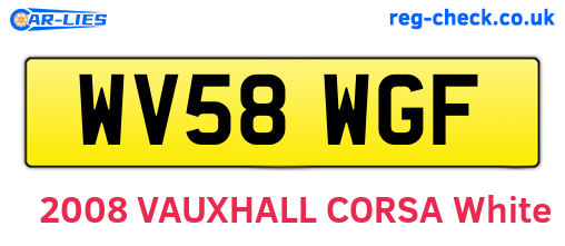 WV58WGF are the vehicle registration plates.