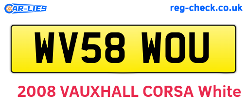 WV58WOU are the vehicle registration plates.