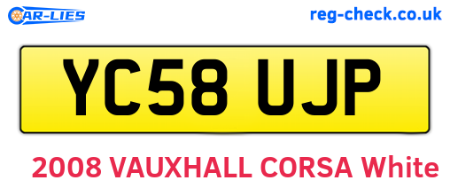 YC58UJP are the vehicle registration plates.
