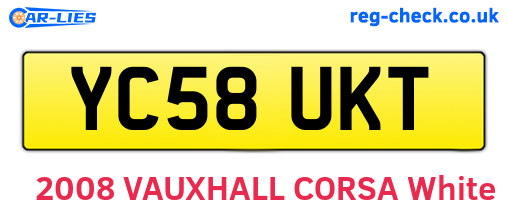 YC58UKT are the vehicle registration plates.