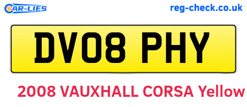 DV08PHY are the vehicle registration plates.