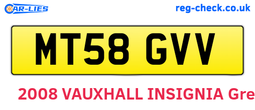 MT58GVV are the vehicle registration plates.