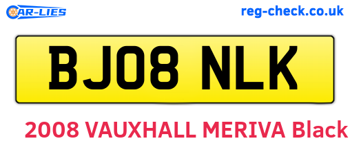 BJ08NLK are the vehicle registration plates.