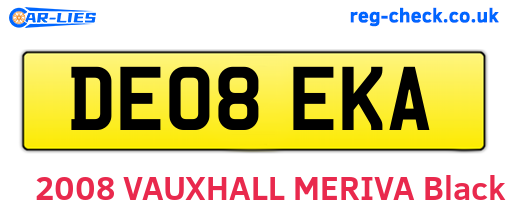 DE08EKA are the vehicle registration plates.