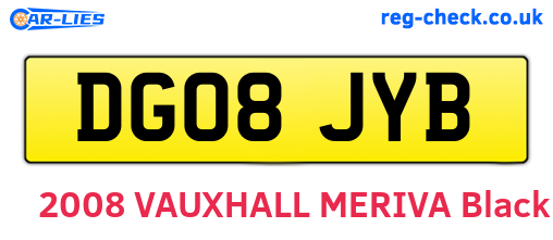 DG08JYB are the vehicle registration plates.