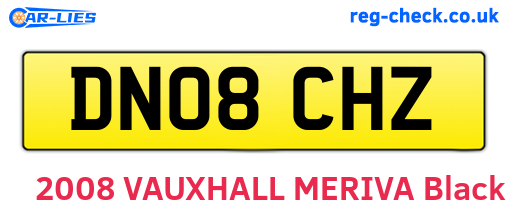DN08CHZ are the vehicle registration plates.