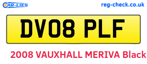 DV08PLF are the vehicle registration plates.