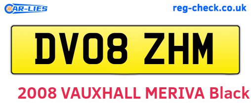 DV08ZHM are the vehicle registration plates.