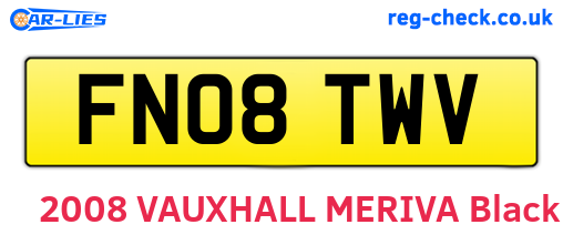 FN08TWV are the vehicle registration plates.