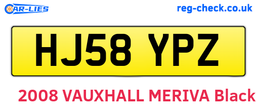 HJ58YPZ are the vehicle registration plates.