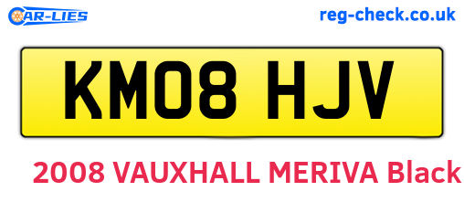 KM08HJV are the vehicle registration plates.