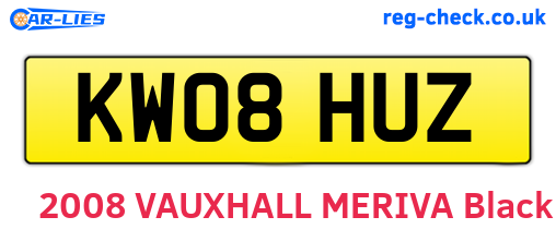 KW08HUZ are the vehicle registration plates.