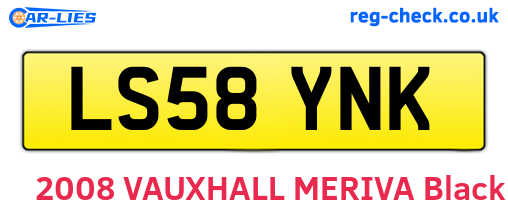 LS58YNK are the vehicle registration plates.