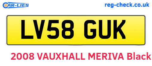 LV58GUK are the vehicle registration plates.