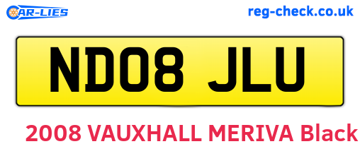 ND08JLU are the vehicle registration plates.