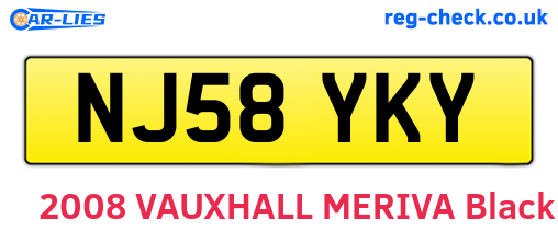 NJ58YKY are the vehicle registration plates.