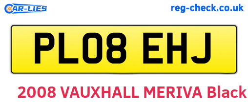 PL08EHJ are the vehicle registration plates.