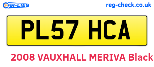 PL57HCA are the vehicle registration plates.