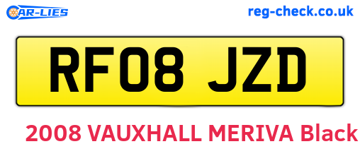 RF08JZD are the vehicle registration plates.