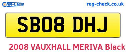SB08DHJ are the vehicle registration plates.