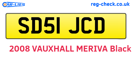 SD51JCD are the vehicle registration plates.