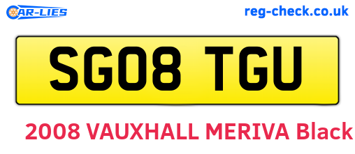 SG08TGU are the vehicle registration plates.