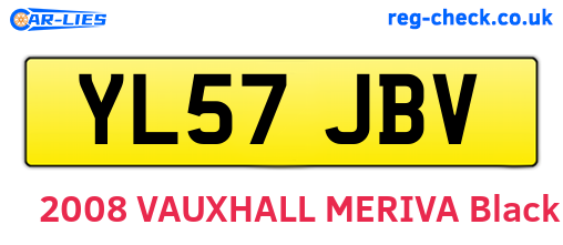 YL57JBV are the vehicle registration plates.